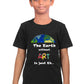 Earth Without Art! / Round Neck Half Sleeve Regular Fit TShirt Brainy Being Apparels 6-7 years Black