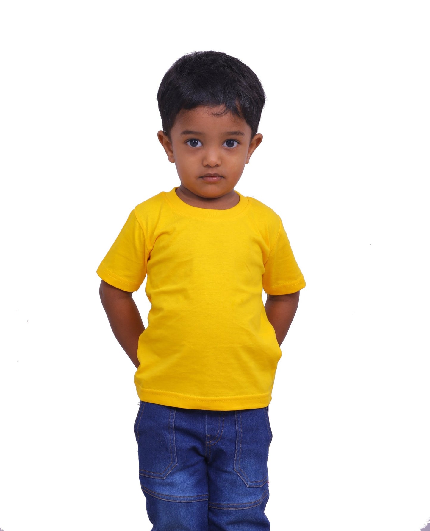 Short - Sleeve Plain Tees Brainy Being Apparels 18 - 24 months Yellow