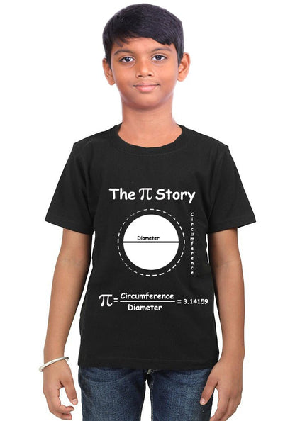 The Pi Story ! / Tshirt Half sleeve round neck Brainy Being Apparels 12-18 M Navy Blue