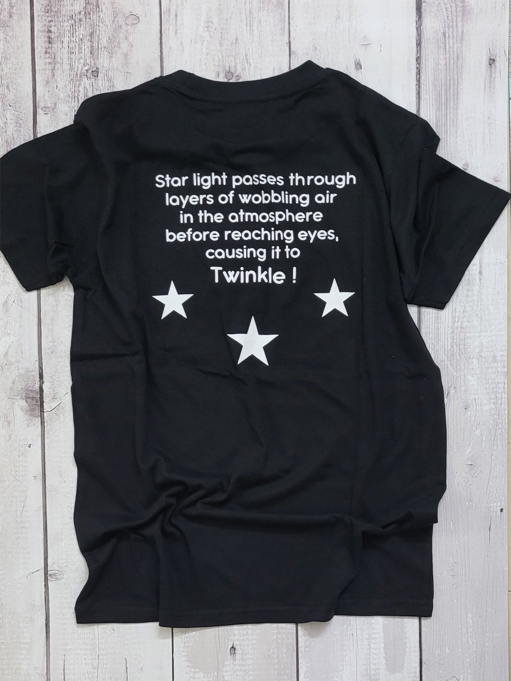 Why do Stars Twinkle! / Round Neck Half Sleeve Regular Fit TShirt Brainy Being Apparels S Black